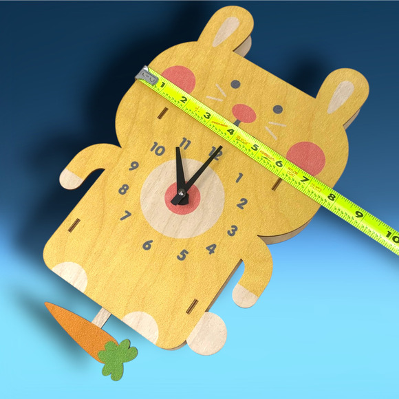 NEW Modern Moose Co. Balsa Wood Rabbit Pendulum Wall Clock Boxed PCPEN02 NWT - Picture 8 of 9